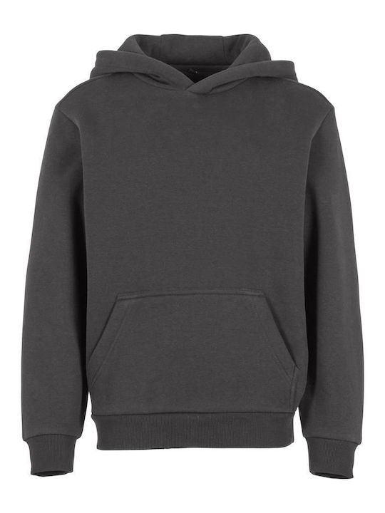 Fleece Kinder-Sweatshirt mit Kapuze Grau