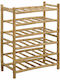 vidaXL Free Standing Wine Rack Furniture Wooden Beige 57x29.5x72cm