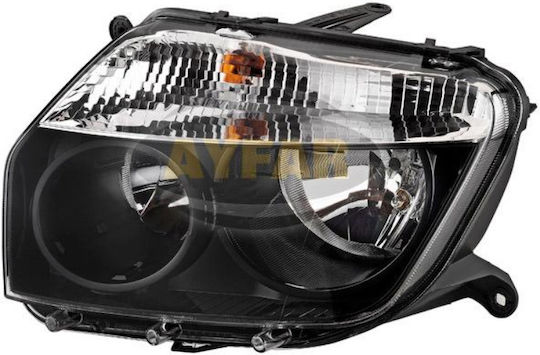 Headlight Right Black Manual Adjustment Dacia Duster 2010-2012