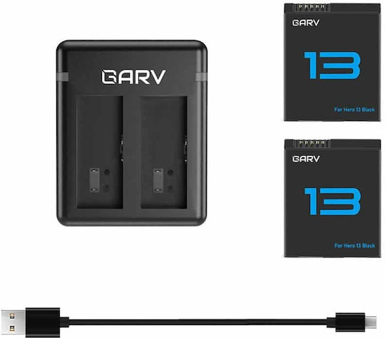 Комплект Зарядно Устройство + 2 Батерии Gopro Hero 13 Black 2100mah Li-ion