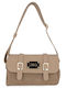 Leather Women's Shoulder Bag Beige