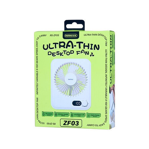 Remax Slim Ultra-thin Desktop Portable Rechargeable Fan