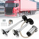Claxon Bitonal 2 Trompete Super Puternic 178db Alimentare 12v Inclus Compresor Electric Crom Negru