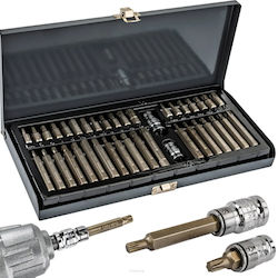 Powermat Pm-zb-40t Bit Set Hex Torx Spline 1/2" 3/8" 40 Pieces
