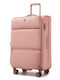 Miss Lulu Large Fabric Pink Travel Suitcase with 4 Wheels Height 74.5cm