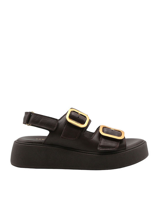 Komis & Komis Sandale Casual Damă Din Piele Maro