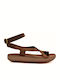 Nicole Leder Flache Damen Anatomisch Sandalen Mochaccino