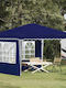 vidaXL Seitliche Sonnenschirm-Rolle für Garten Blau 2,88x2,88m