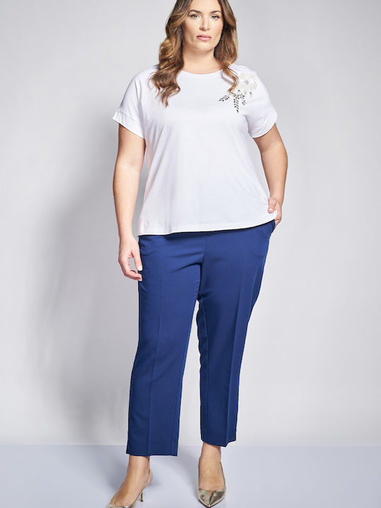 Pantaloni Dama Albastru Costum Slim Fit