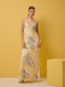 Summer Maxi Slip Dress for Wedding and Christening Open Back Yellow