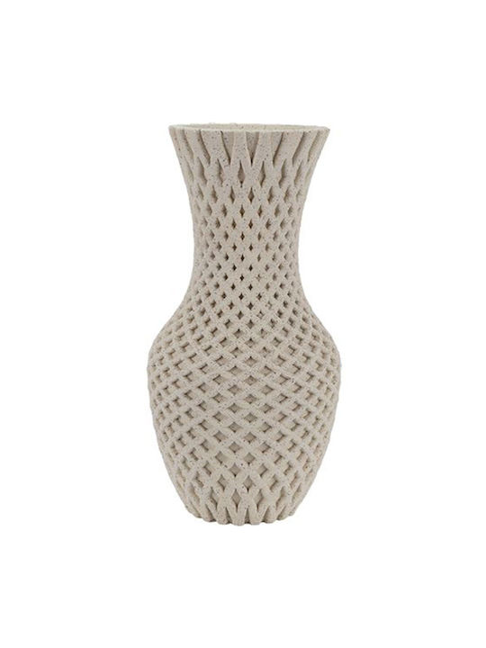 Decorative Polyresin Beige Vase 20x20xH38cm