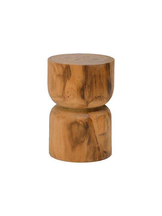 Living Room Wooden Stool Kreton Natural Shade 30x30x45cm