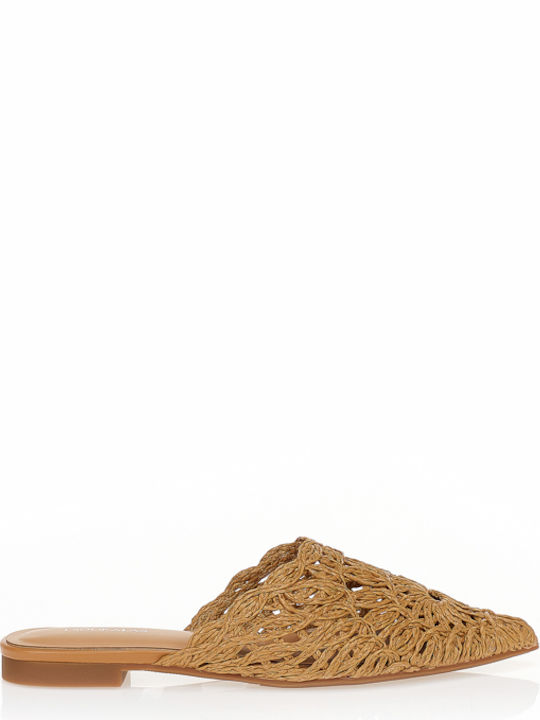 Flat Mules σε Καφέ Χρώμα
