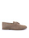 Suede Men's Loafers In Beige Color