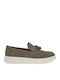 Suede Men's Loafers in Green Colour