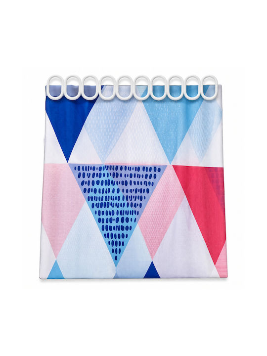 Fabric Shower Curtain 180x180cm Blue-Pink