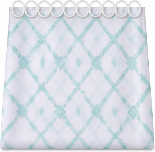 Fabric Shower Curtain 180x180cm Green-Blue-Pink