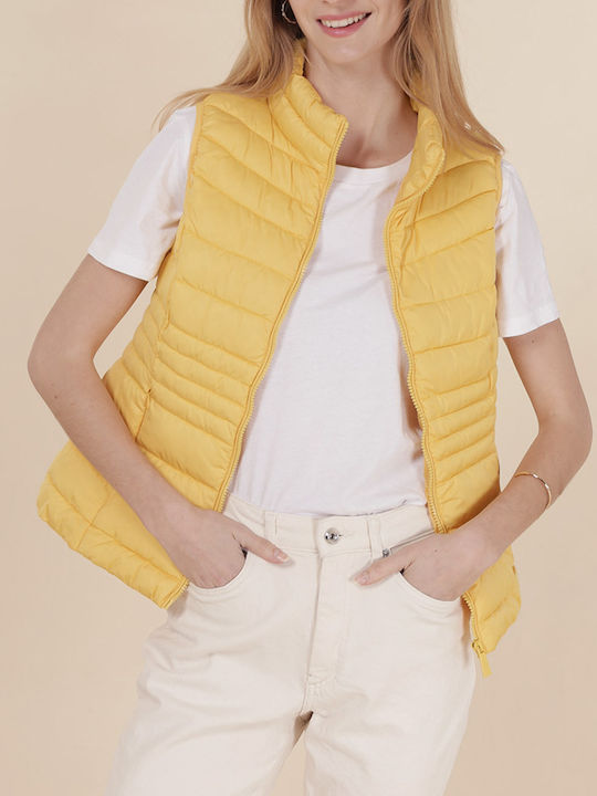 Damen Ärmelloses Jacke Für Frühling - Herbst Gelbe