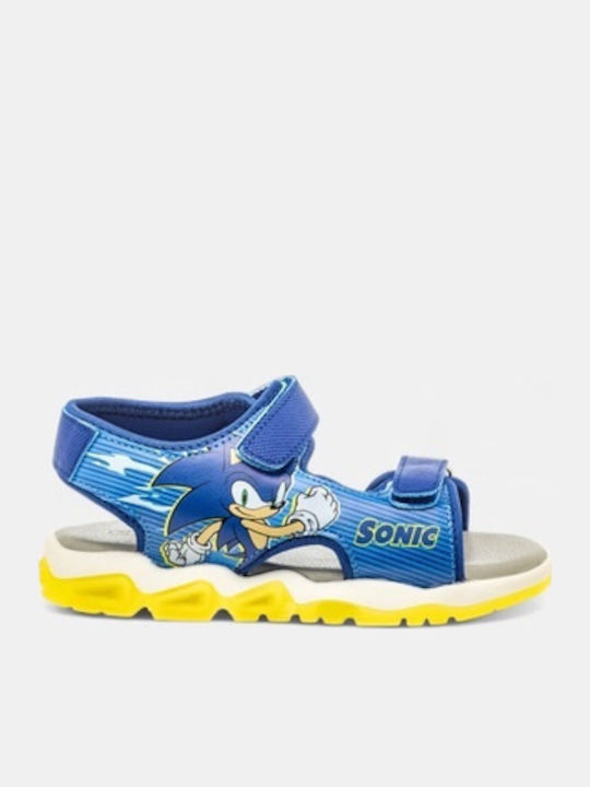 Kids' Anatomic Sandals with Hoop & Loop Closure & Lights Blue