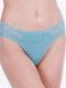 Women's Brazil Briefs With Turquoise Lace