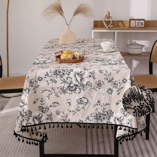 FRIPIA Linen Black Tablecloth 150x220cm