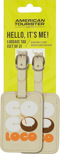 American Tourister Gepäck-Etikett Beige 2 Stück