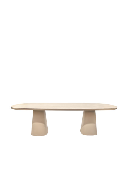 Garten- und Terrassentisch mit Keramik-Oberflächenfarbe Beige 260x75cm