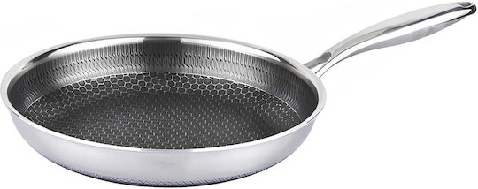 Cheffinger 32cm Pan Honeycomb Coating Long Handle Silver