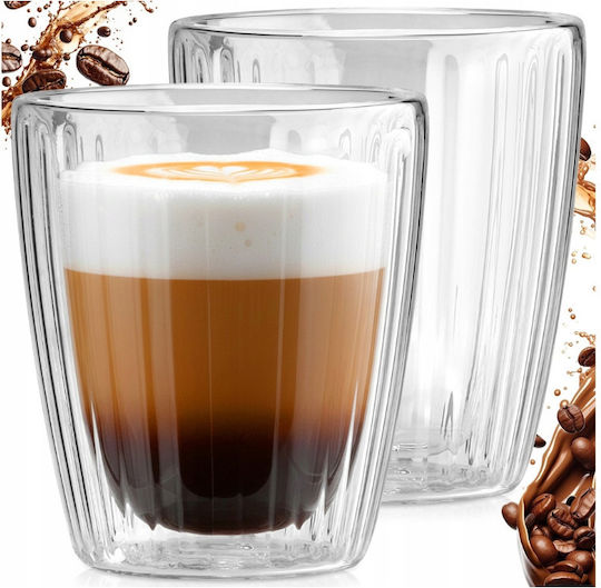 Excellent Houseware Κούπα Γυάλινη Διάφανη 250ml 2τμχ