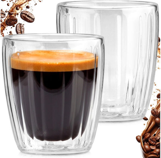 Excellent Houseware Κούπα Γυάλινη Διάφανη 125ml 2τμχ