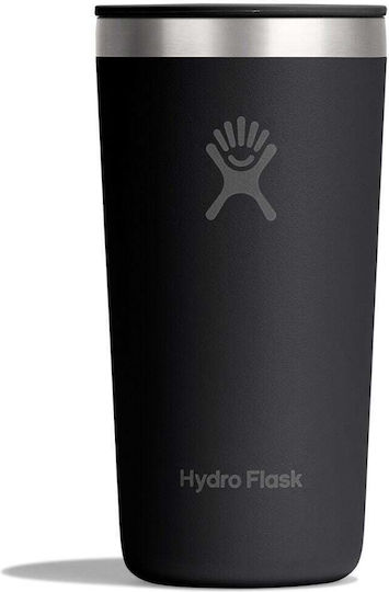 Hydro Flask All Around Glass Thermos Bottle Stainless Steel Plastic 355ml Black