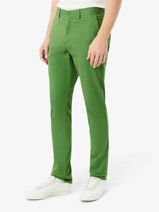 Lacoste Παντελόνι Chino σε Slim Εφαρμογή Πράσινο