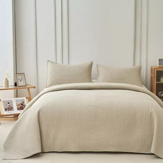 Down Town Home Paturi & Cuverturi Pat Set King Size Ecru 250x280cm 3 Bucăți
