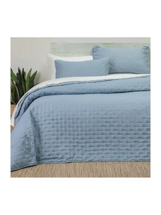 Borea Set Coverlet Double Polyester Sky Blue 220x240cm