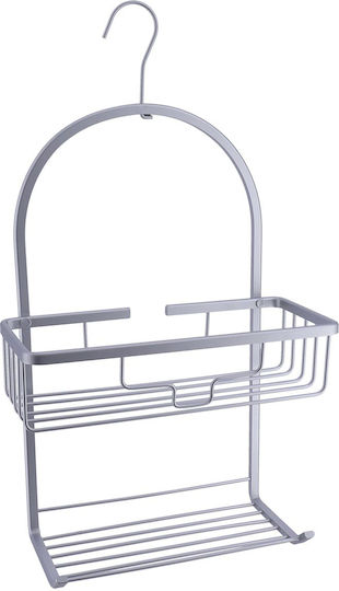 Επιδαπέδια Ραφιέρα Μπάνιου Μεταλλική 28x12.5x49.5cm Ασημί