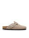 Birkenstock Γυναικεία Δερμάτινα Σαμπό Μπεζ