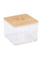 Cutie Depozitare Plastic/Bambus Cu Capac 9.5x9.5x8.5cm