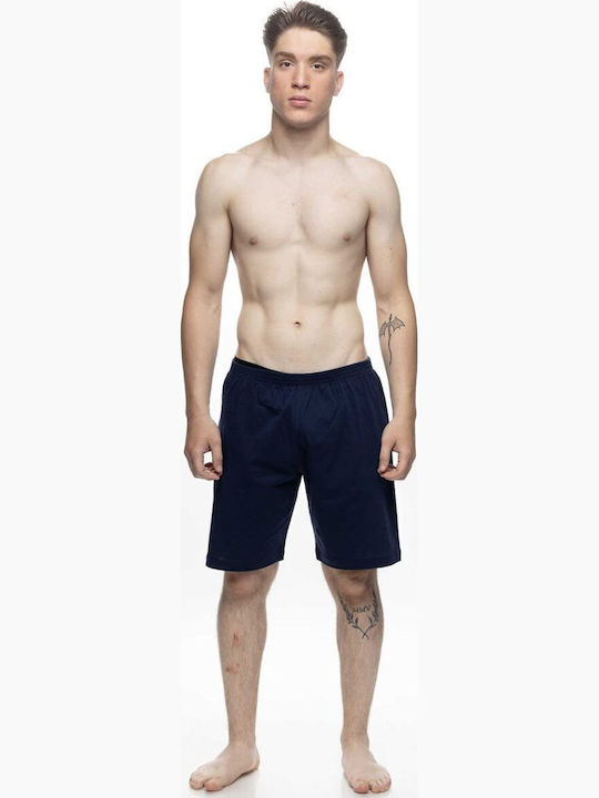Galaxy Summer Men's Bermuda Pyjamas Cotton Blue
