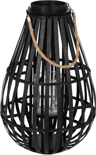 Jolipa Bambus Laterne Schwarz 41x41x70cm