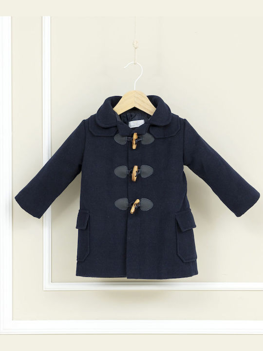 Βαπτιστικό Παλτό Montgomery Classic Navy Blue Αγόρι Co-102 Angel Wings Aw-co-102