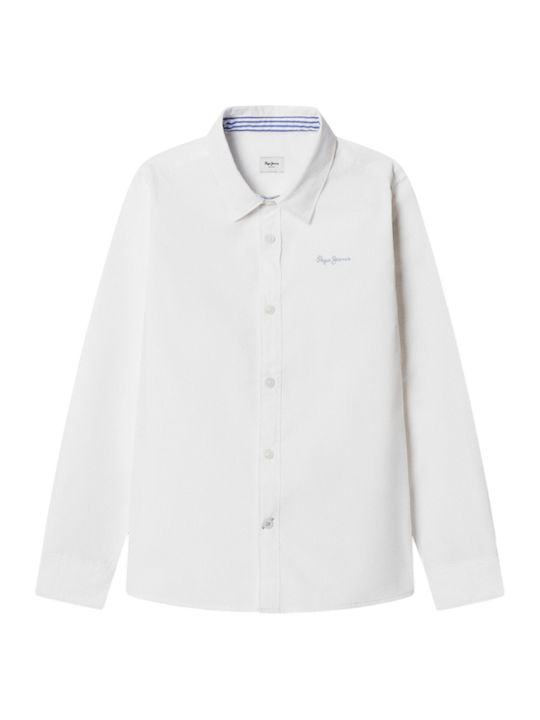Pepe Jeans Kids Short-Sleeved White Shirt