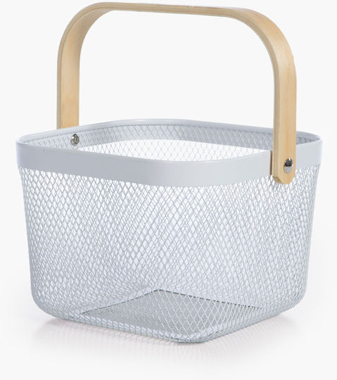 Кошница Метална С Дървена Дръжка Vista 24x24x17 Nef-nef Home Wear Бяла 24x24x17 Кошница Метална С Дървена Дръжка Vista 24x24x17 Nef-nef Home Wear Бяла 24x24x17