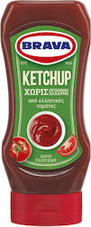 Brava Ketchup Without Added Sugar Top Down 400g
