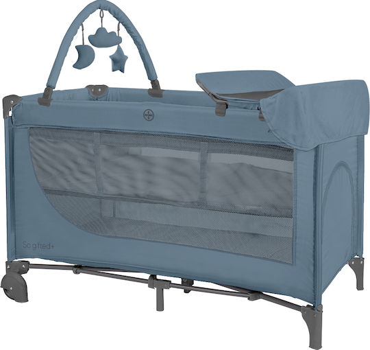 Kikka Boo So Gifted Plus Playpen 2 Levels With Changing Table & Mattress Blue 65x125cm