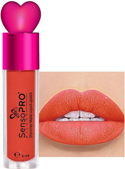 Matte Liquid Lipstick Stardust Glitter Velvet Sensopro Milano Aurora Red