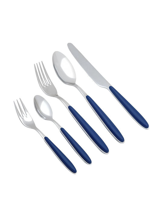 Cryspo Trio Besteckset 30 Stück Edelstahl 18/10 Inox-blau