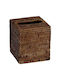Tissue Box Square Brown Rattan Tissue Holder 13x13x15 Cm