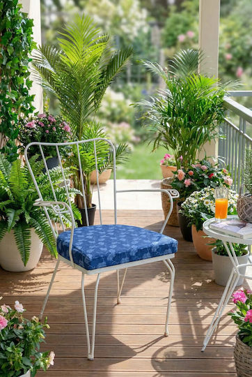 Outdoor Chair Metallic Wicker With Cushion 44x45cm