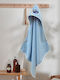 Linea Home Baby Hooded Bath Towel Light Blue 75x80cm