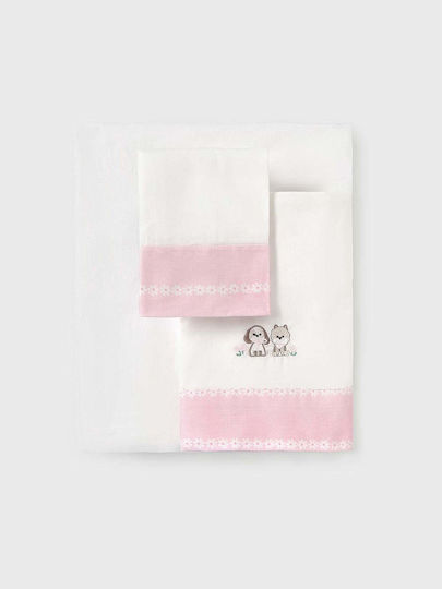 Mayoral Σεντόνια Κούνιας Βαμβακερά 26-09121-091-rosa-baby-120 Cm X 60 Cm